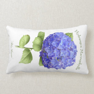 Blue Hydrangea Lumbar Cushion