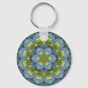 Blue Hydrangea Mandala Image 2 Key Ring