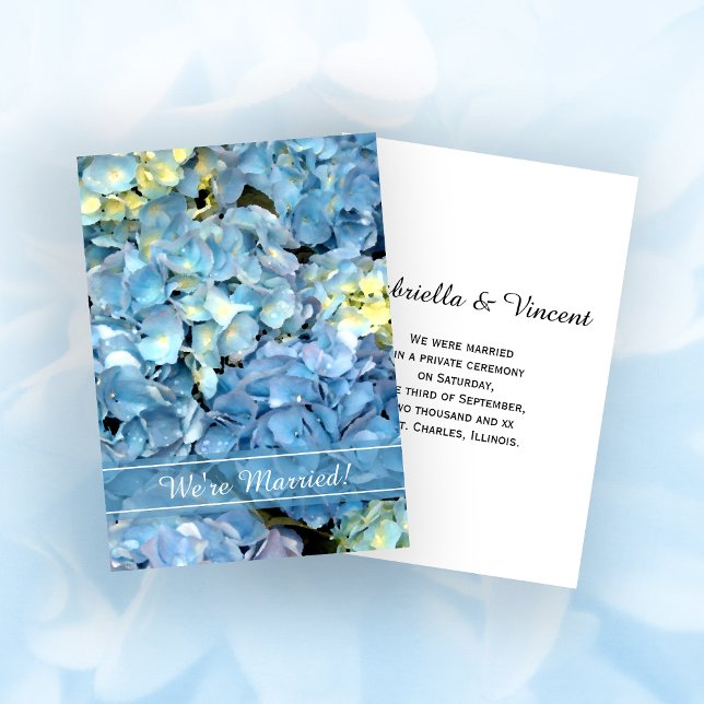 Blue Hydrangea Marriage / Elopement Announcement (Creator Uploaded)