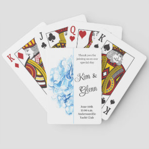 Blue Hydrangea Modern Southern Wedding Favour  Playing Cards