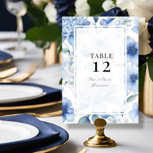 Blue Hydrangea Modern Spring Summer Floral Wedding Invitation