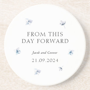 Blue Hydrangea Modern Wedding Favour Coasters