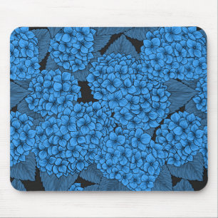 Blue hydrangea mouse mat