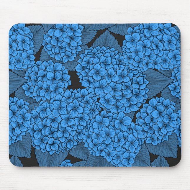 Blue hydrangea mouse mat (Front)