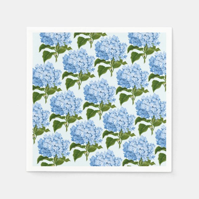 Blue Hydrangea Paper Napkins (Front)