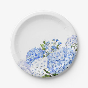 Blue Hydrangea Paper Plate