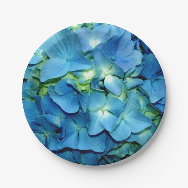 Blue Hydrangea Paper Plate (Front)