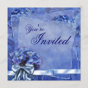 Blue Hydrangea Party Invitation