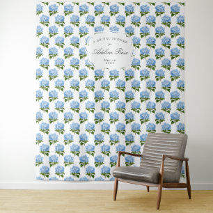 Blue Hydrangea Patterned Party Backdrop Tapestry