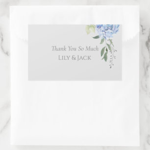 Blue Hydrangea Periwinkle Floral Thank You Sticker