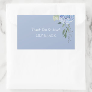 Blue Hydrangea Periwinkle Floral Thank You Sticker