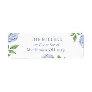 Blue Hydrangea Personalized Return Address