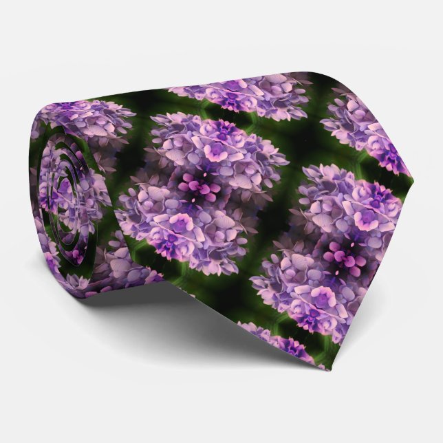 Blue Hydrangea Petals Abstract Art Pattern       Tie (Rolled)