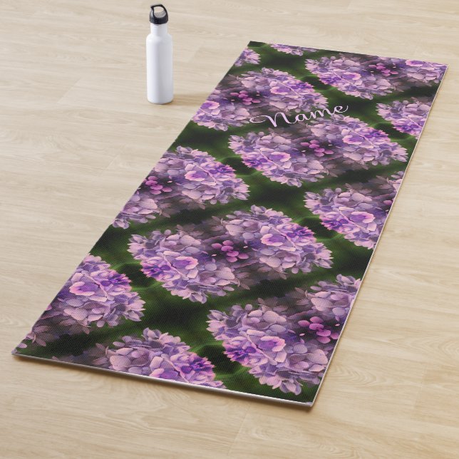 Blue Hydrangea Petals Abstract Art Personalised Yoga Mat (In Situ)