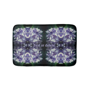 Blue Hydrangea Petals Abstract Personalised Bath Mat