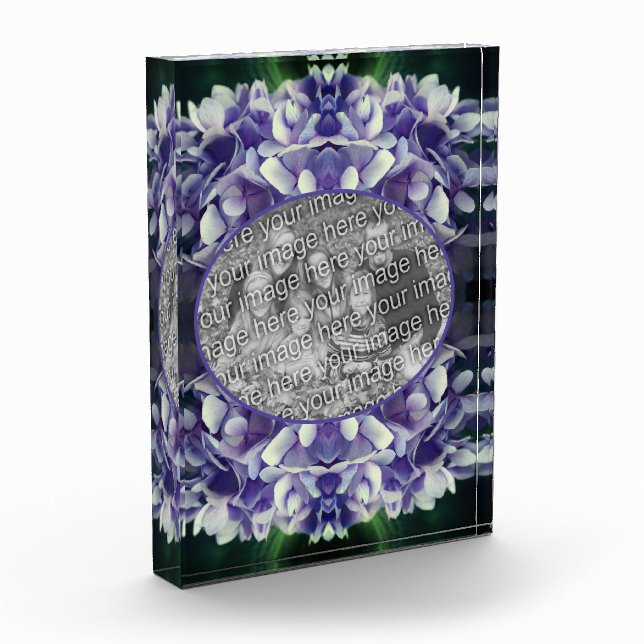 Blue Hydrangea Petals Add Your Own  Photo Block (Left)