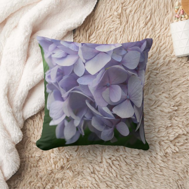Blue Hydrangea Petals Close Up   Cushion (Blanket)