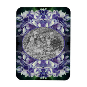 Blue Hydrangea Petals Frame Add Your Photo Magnet