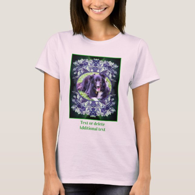Blue Hydrangea Petals Frame Create Your Own Photo T-Shirt (Front)
