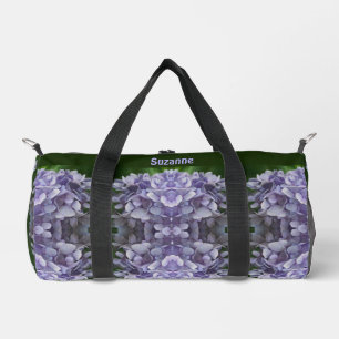 Blue Hydrangea Petals Pattern Personalised Duffle Bag