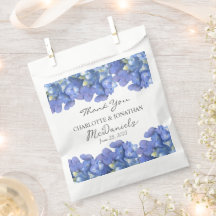 Blue Hydrangea Petals Wedding Personalised Names