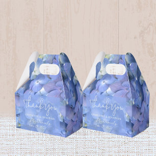 Blue Hydrangea Petals Wedding Personalised Names Favour Box