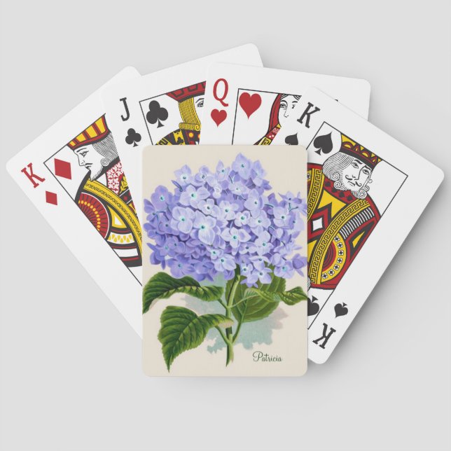 Blue Hydrangea Playing Cards (Back)
