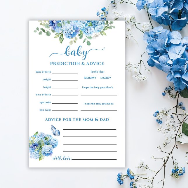 Blue Hydrangea Prediction and Advice Game Card (Creator Uploaded)