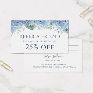 Blue Hydrangea Referral Card