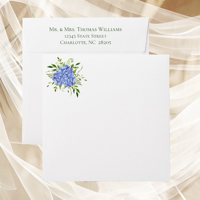 Blue Hydrangea Rehearsal Dinner Square Envelope (Creator Uploaded)