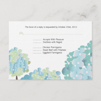Blue Hydrangea Response Card