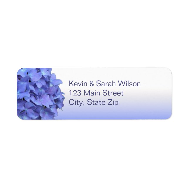 Blue Hydrangea Return Address Labels (Front)