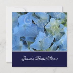 Blue hydrangea/romantic bridal shower/wedding invitation