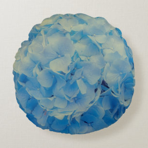 Blue Hydrangea Round Cushion