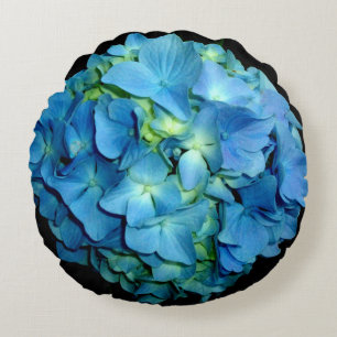 Blue Hydrangea Round Cushion