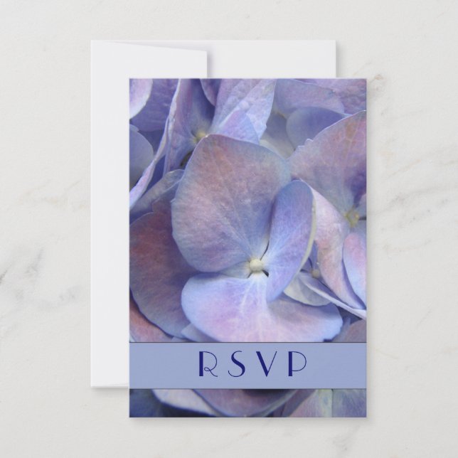 Blue Hydrangea RSVP Announcement (Front)
