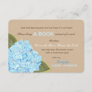 Blue Hydrangea Rustic Read a Book Card