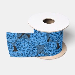 Blue hydrangea satin ribbon