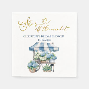 Blue Hydrangea She's off the Market Bridal Shower Napkin