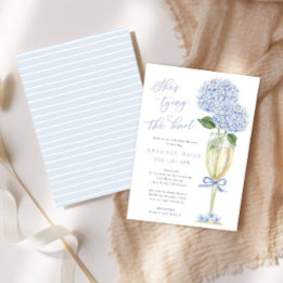 Blue Hydrangea She's Tying the Knot Bridal Shower Invitation