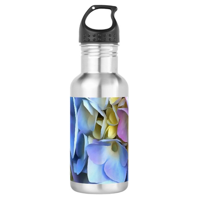 Blue Hydrangea Shrub Artistic Bossom 532 Ml Water Bottle (Front)