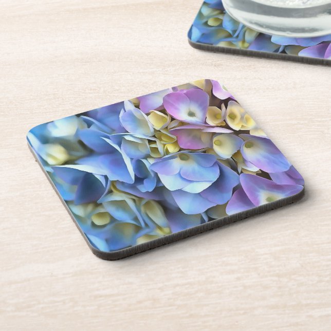 Blue Hydrangea Shrub Artistic Bossom Coaster (Left Side)