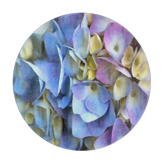 Blue Hydrangea Shrub Artistic Bossom Cutting Board