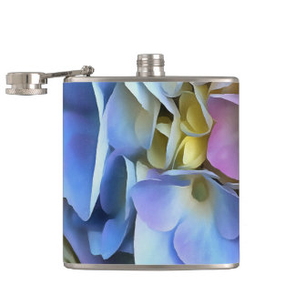 Blue Hydrangea Shrub Artistic Bossom Hip Flask
