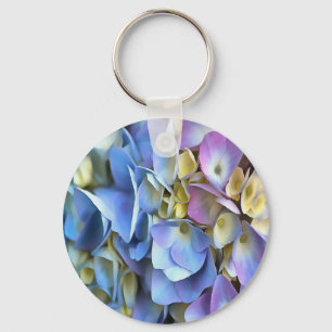 Blue Hydrangea Shrub Artistic Bossom Key Ring
