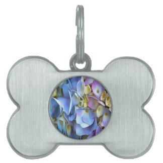 Blue Hydrangea Shrub Artistic Bossom Pet Name Tag