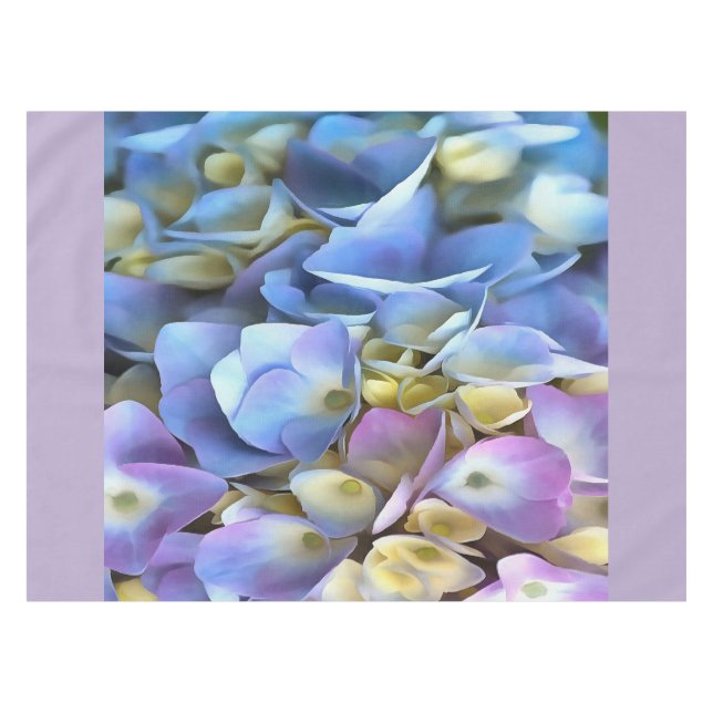 Blue Hydrangea Shrub Artistic Bossom Tablecloth (Front (Horizontal))