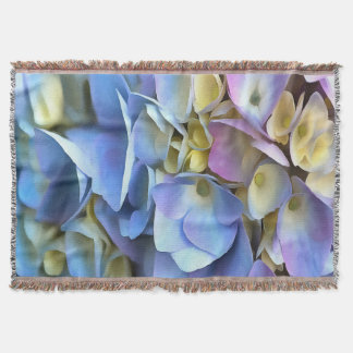 Blue Hydrangea Shrub Artistic Bossom Throw Blanket