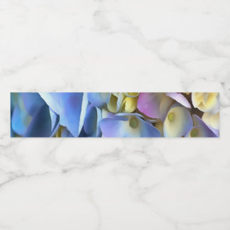 Blue Hydrangea Shrub Artistic Bossom Water Bottle Label