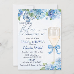 Blue Hydrangea Something Blue Bridal Shower Invitation